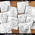 lion coloring pages by happy colorist