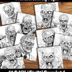 zombie coloring pages by happy colorist