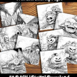 ghost train coloring pages by happy colorist