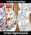 wolves coloring pages by happy colorist