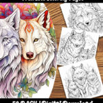 wolves coloring pages by happy colorist