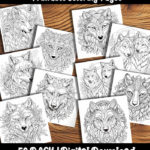 wolves coloring pages by happy colorist
