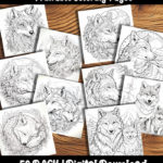 wolves coloring pages by happy colorist