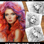 beautiful woman coloring pages by happy colorist