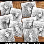 beautiful woman coloring pages by happy colorist