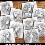 beautiful woman coloring pages by happy colorist