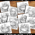 cauldron coloring pages by happy colorist