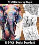 elephant coloring pages by happy colorist