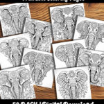 elephant coloring pages by happy colorist
