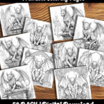 gargoyle coloring pages by happy colorist