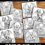 gargoyle coloring pages by happy colorist