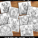 gargoyle coloring pages by happy colorist