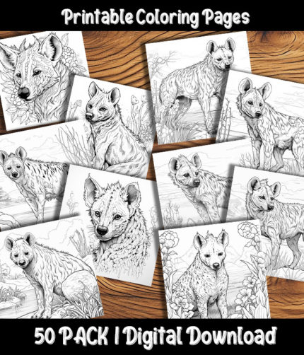 hyena coloring pages by happy colorist