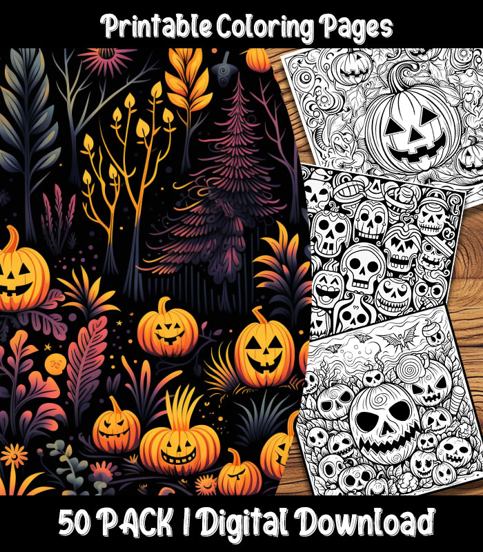 Halloween Pumpkin Coloring Paper Coloring Book for Kids 