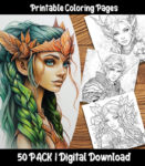 elf coloring pages by happy colorist