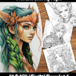 elf coloring pages by happy colorist
