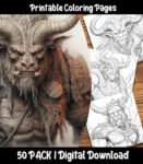 minotaur coloring pages by happy colorist