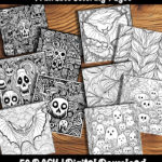 halloween pumpkin pattern coloring pages by happy colorist