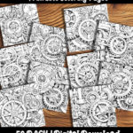 steampunk gears coloring pages by happy colorist