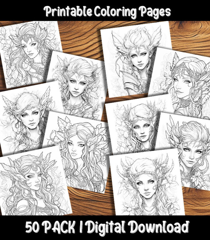 Elf Coloring Pages Digital Pack | Happy Colorist