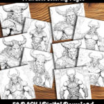 minotaur coloring pages by happy colorist