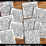 steampunk gears coloring pages by happy colorist
