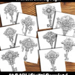 keys coloring pages by happy colorist