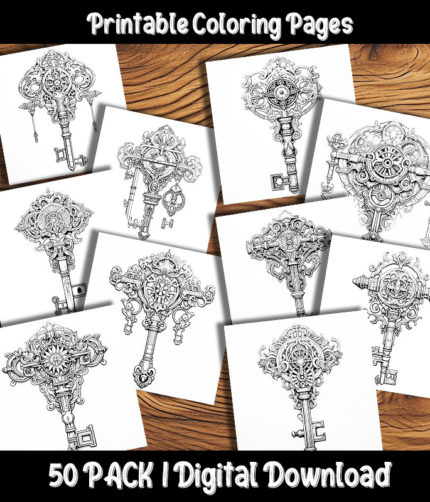 keys coloring pages by happy colorist