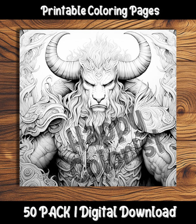 minotaur coloring pages by happy colorist
