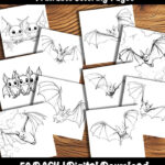 bat coloring pages by happy colorist