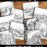 cemetery coloring pages by happy colorist