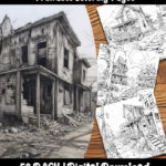 ghost town coloring pages by happy colorist