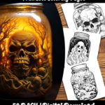 halloween jar coloring pages by happy colorist
