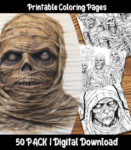 mummy coloring pages by happy colorist