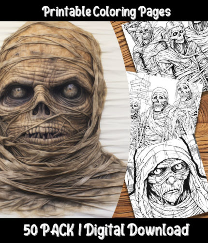 mummy coloring pages by happy colorist