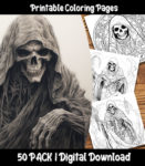 grim reeper coloring pages by happy colorist