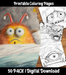 bed monsters coloring pages by happy colorist