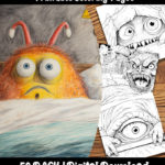 bed monsters coloring pages by happy colorist