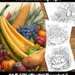 cornucopia coloring pages by happy colorist