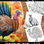 turkey coloring pages by happy colorist