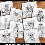 ghost cowboy coloring pages by happy colorist