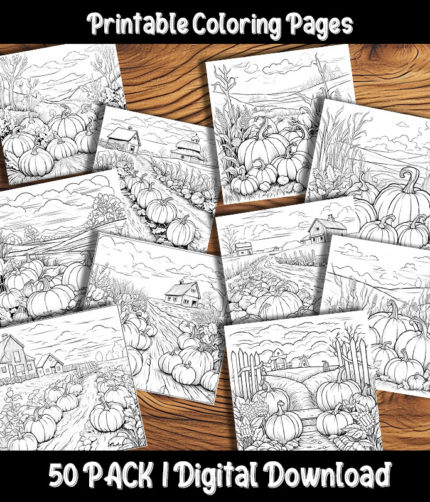 pumpkin patch coloring pages by happy colorist