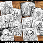 halloween coloring pages by happy colorist