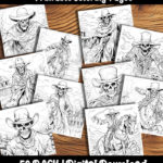 ghost cowboy coloring pages by happy colorist
