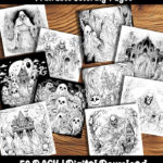 ghost coloring pages by happy colorist