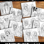 mummy coloring pages by happy colorist