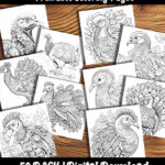 turkey coloring pages by happy colorist