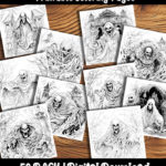 ghost coloring pages by happy colorist