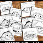 bed monsters coloring pages by happy colorist