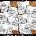 ghost town coloring pages by happy colorist